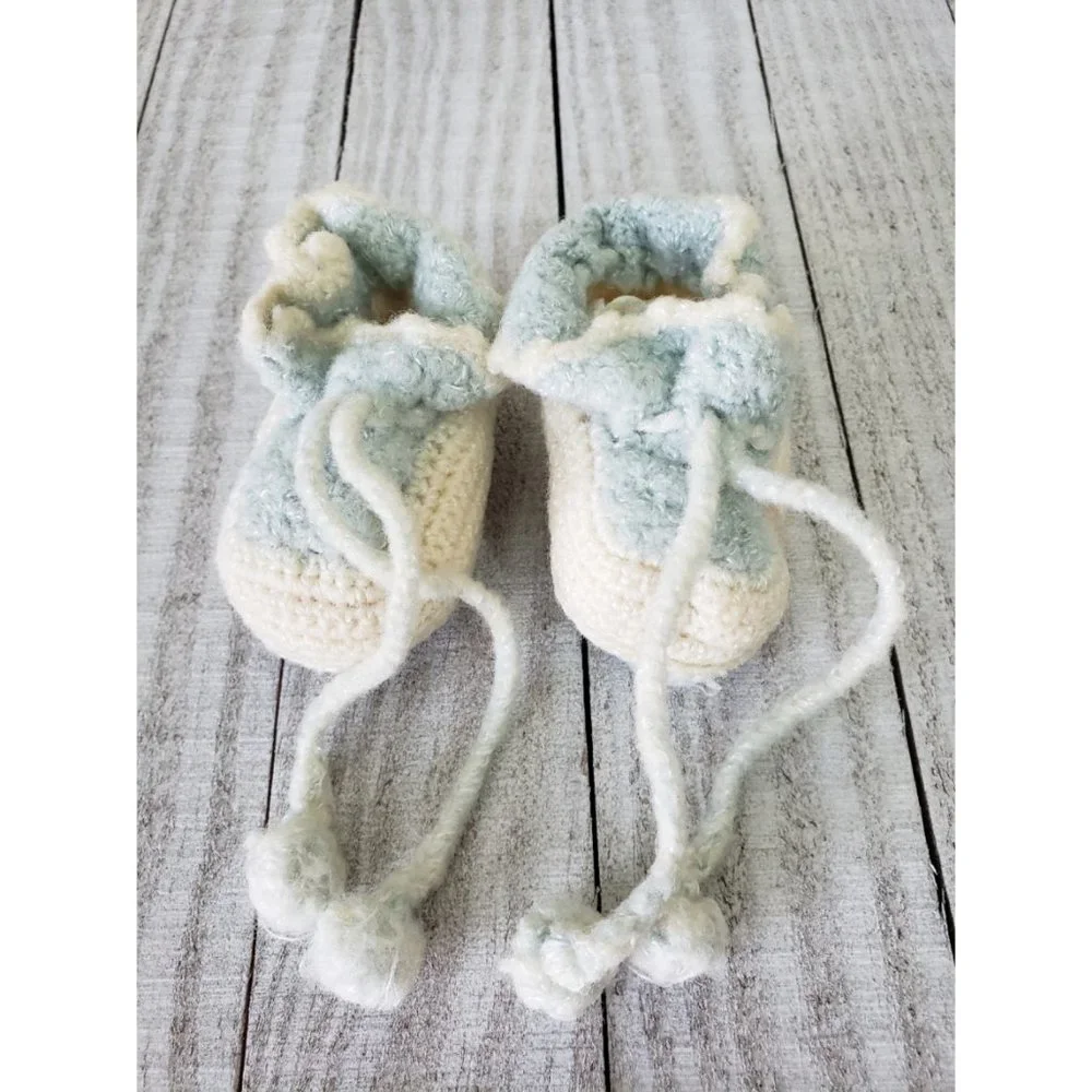 Vintage Knitted Newborn Booties